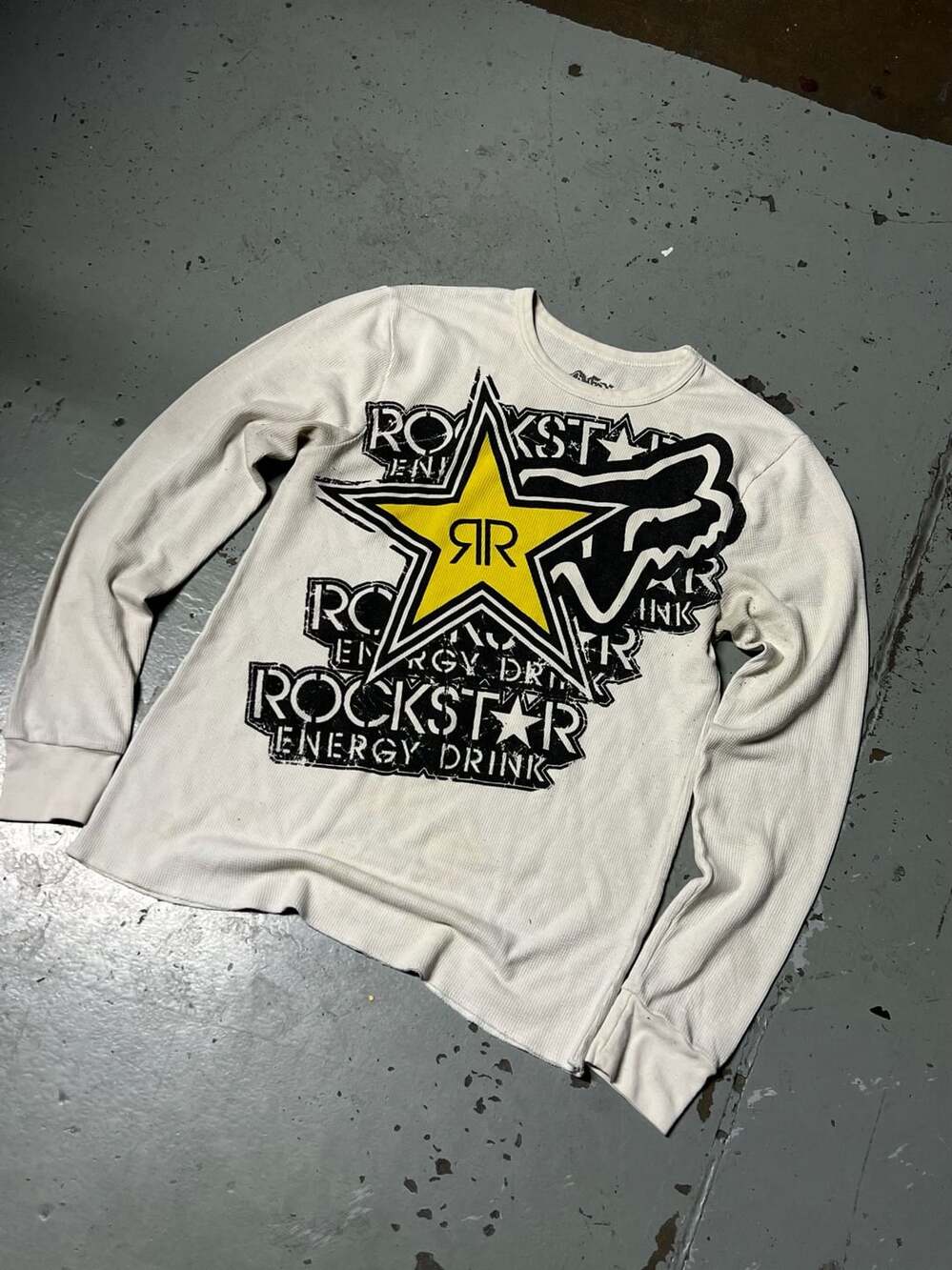 Fox Racing Rockstar Energy Thermal Long Sleeve Shirt Size S White